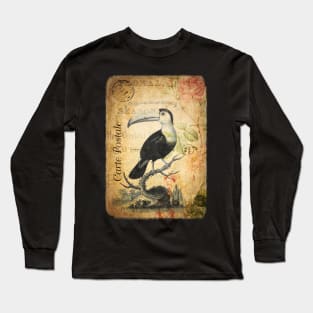 The Toucan - Vintage French Postcard Long Sleeve T-Shirt